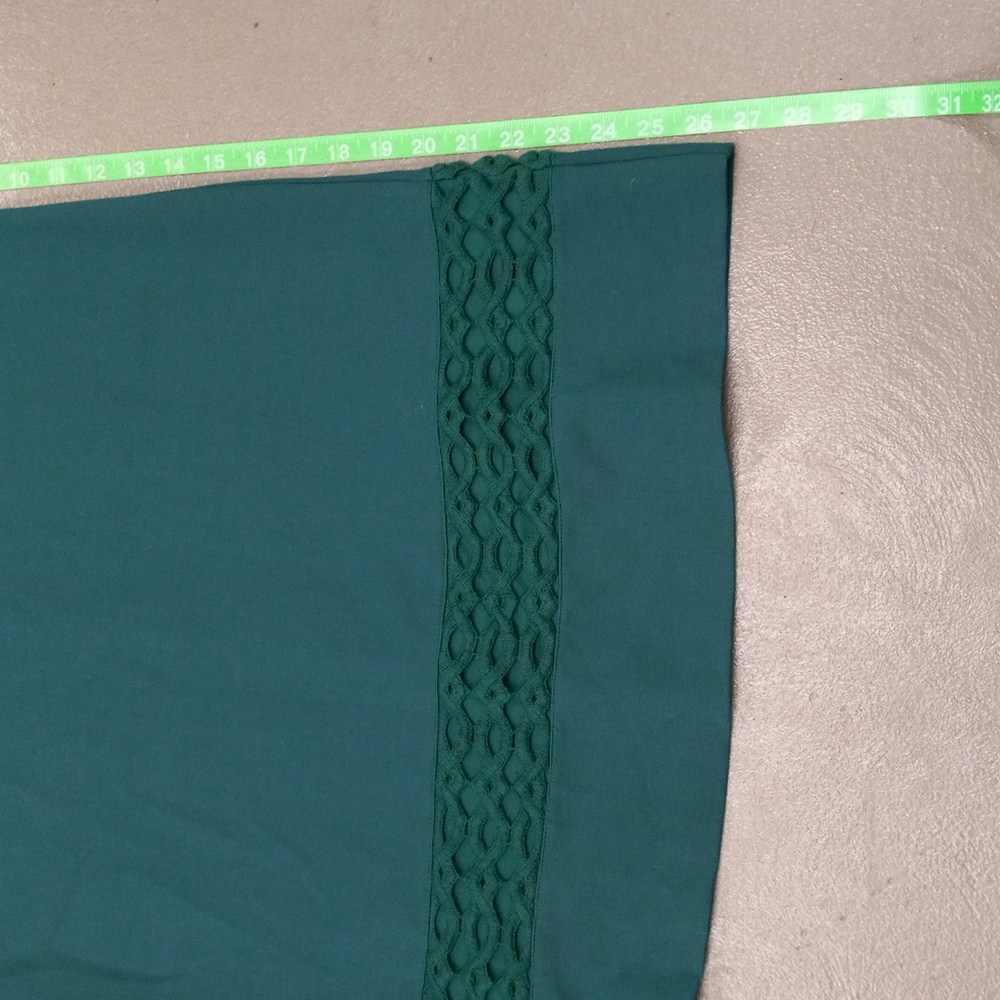 Ann Taylor Petite, Hunter Green, Sleeveless, Embroidered, Zip Back Dress - Picture 7 of 11